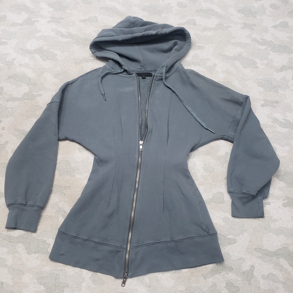 Hours Sweatshirt Womens 2XS Gray Full Zip‎ Hoodie Gym Fitness